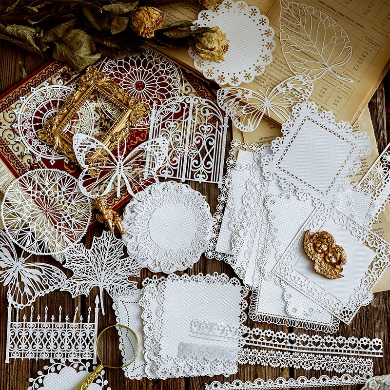 10 Pcs Lace Cutouts Craft Embellishments for Scrapbooking & DIY Projects