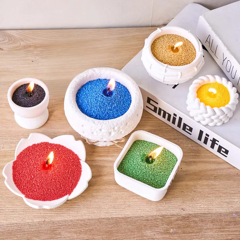 Colorful Granular Wax for Candle Making Sand Painting DIY Materials 500g