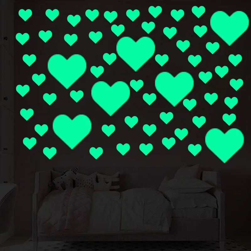 Glow in the Dark Wall Stickers for Kids Room Decor - Heart & Dot Designs