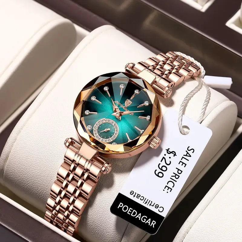 Luxury Women's Quartz Watch Waterproof Stainless Steel Casual Wristwatch
