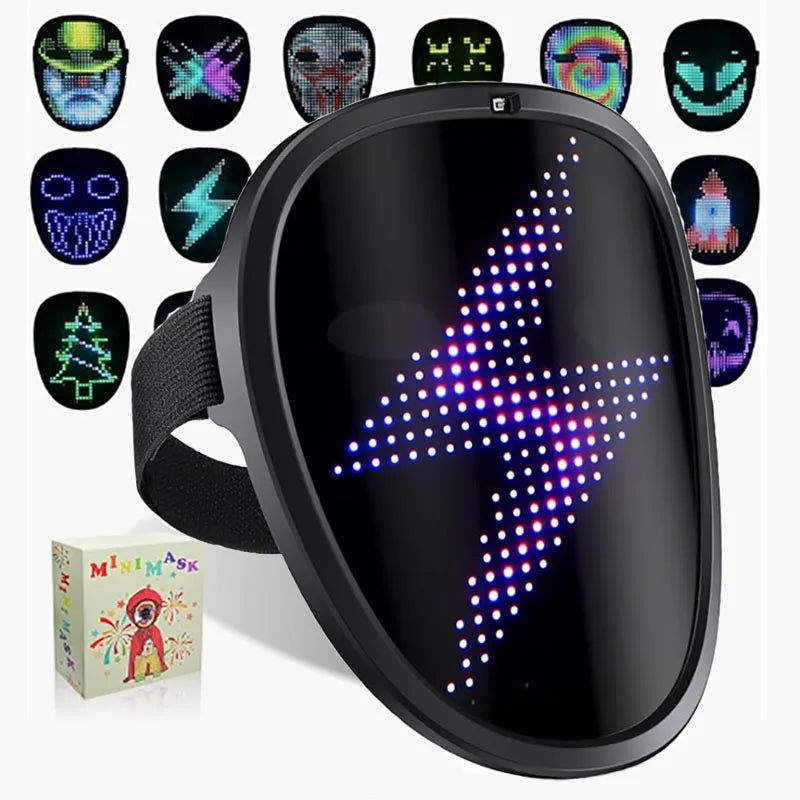 Kids LED Mask with Gesture Sensing for Halloween & Parties - Luminous Children Mask