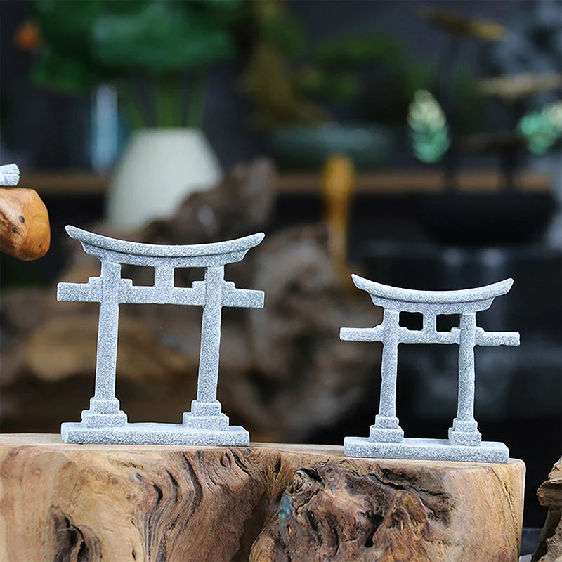 Japanese Torii Gate Aquarium Decor Miniature Garden Shrine Landscape Ornament