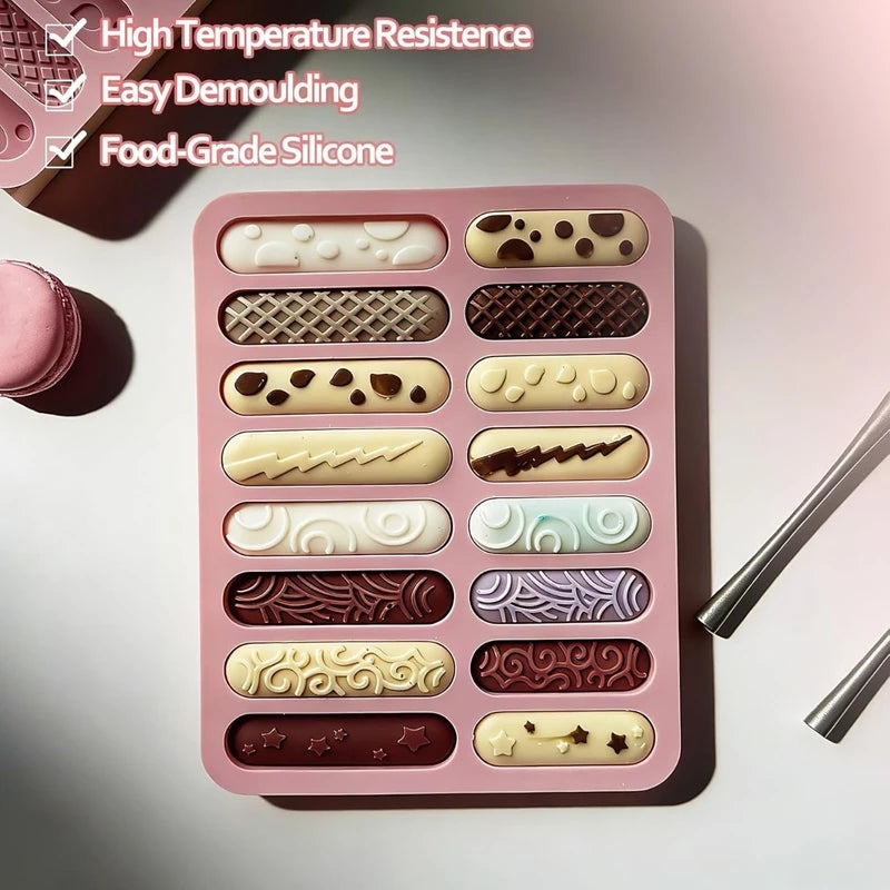 Silicone Chocolate Molds with 16 Cavities for Candy Baking & Resin Crafts