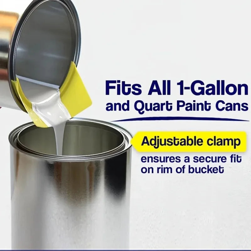 Paint Can Spout with Brush Holder - All-in-One Pouring Accessory for Pint & Quart Cans