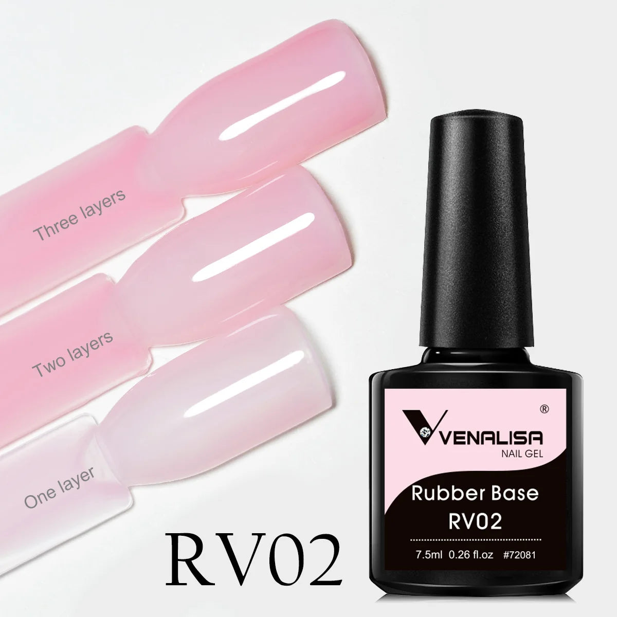 Rubber Base Coat Nail Gel Polish - Semi Transparent for French Nail Art - UV LED Curing