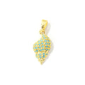 2pcs Micro Pave Blue Cubic Zirconia Charms Horseshoe Fish Animal Pendant Jewelry