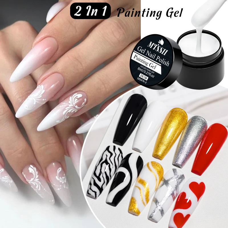 Professional Gel Nail Polish Set - Semi Permanent Nail Art Colors with No Wipe Top Coat