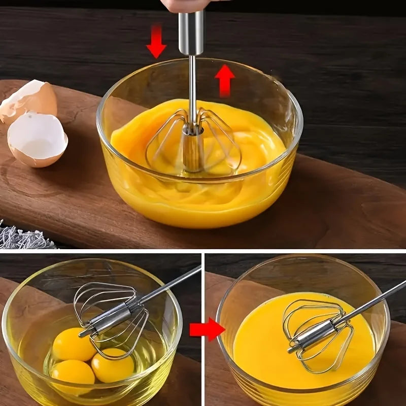 Stainless Steel Egg Beater Semi-Automatic Mixer for Baking & Cooking