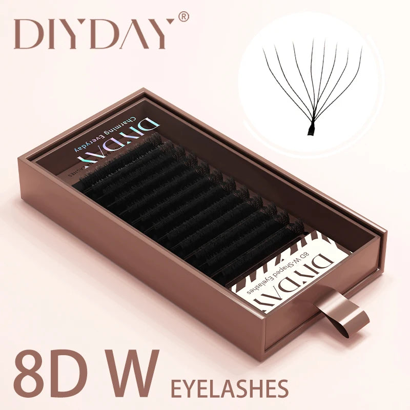 7D 8D W Shape Eyelash Extension Fans - Natural Soft False Lash Extensions