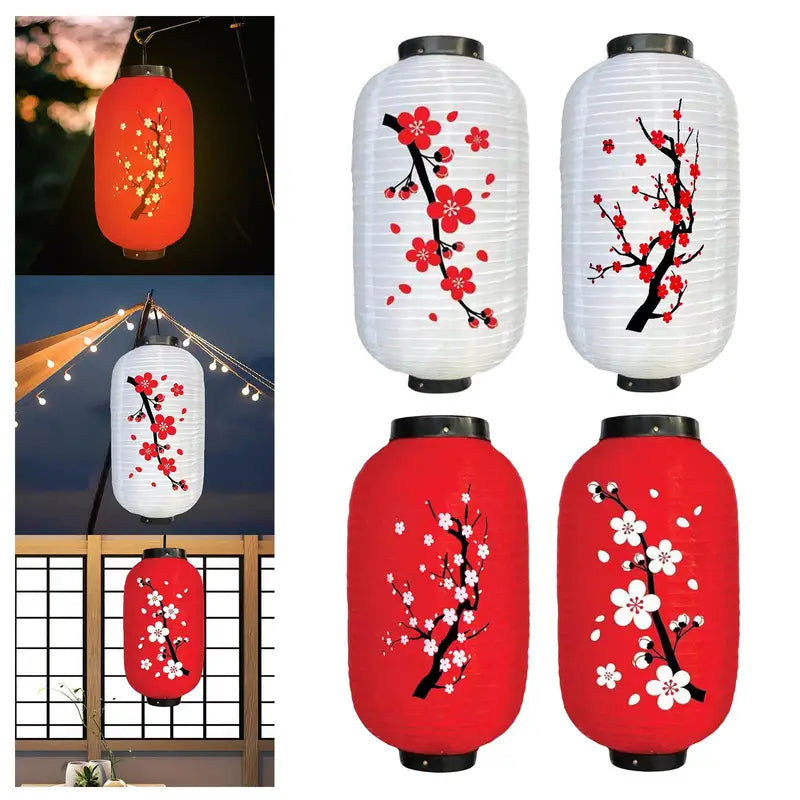 Traditional Japanese Lantern Lampshade Hanging Light for Outdoor & Festive Decor