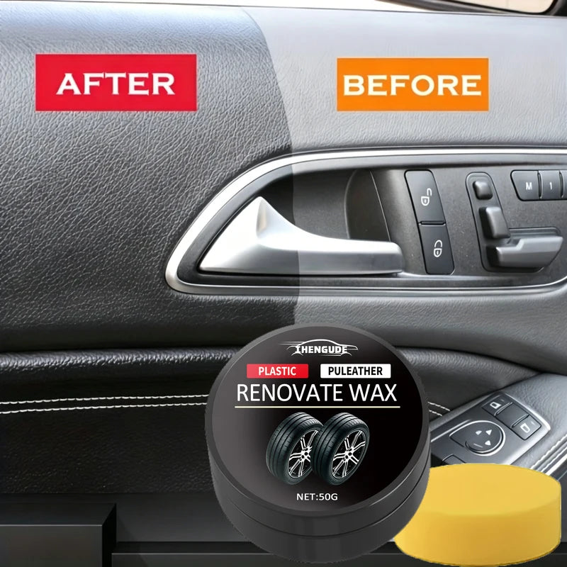 Universal Rubber Renewal Wax - Long-Lasting Black Car & Leather Coating Restoration
