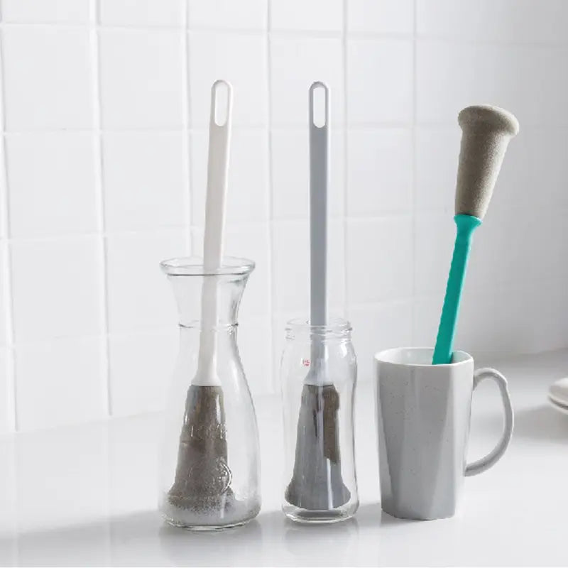 Long Handle Glass Cup Brush for Kettles & Bottles, All-Round Cleaning Tool