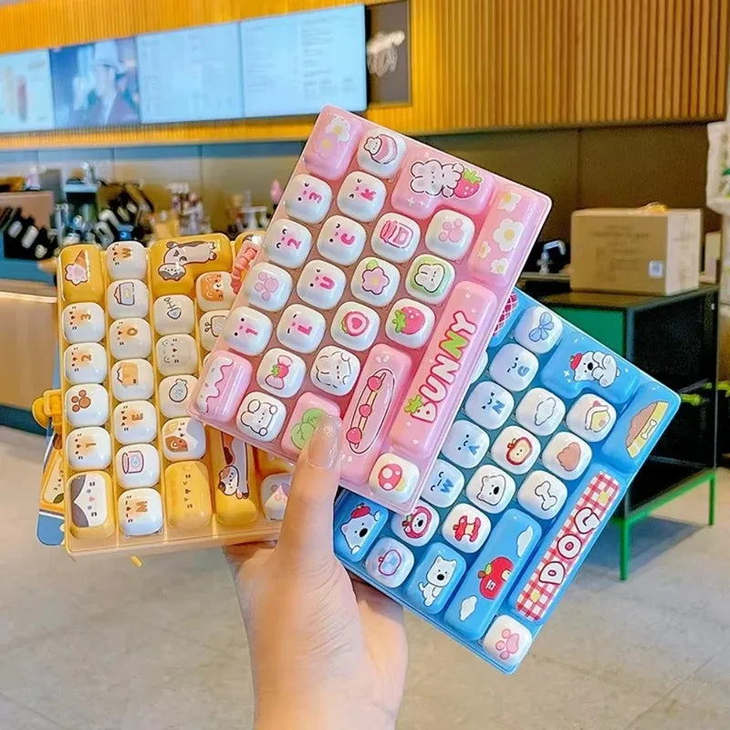 26-Key Cap Keyboard Keychain Fidget Stress Button Bag Charm Gift - Multiple Colors