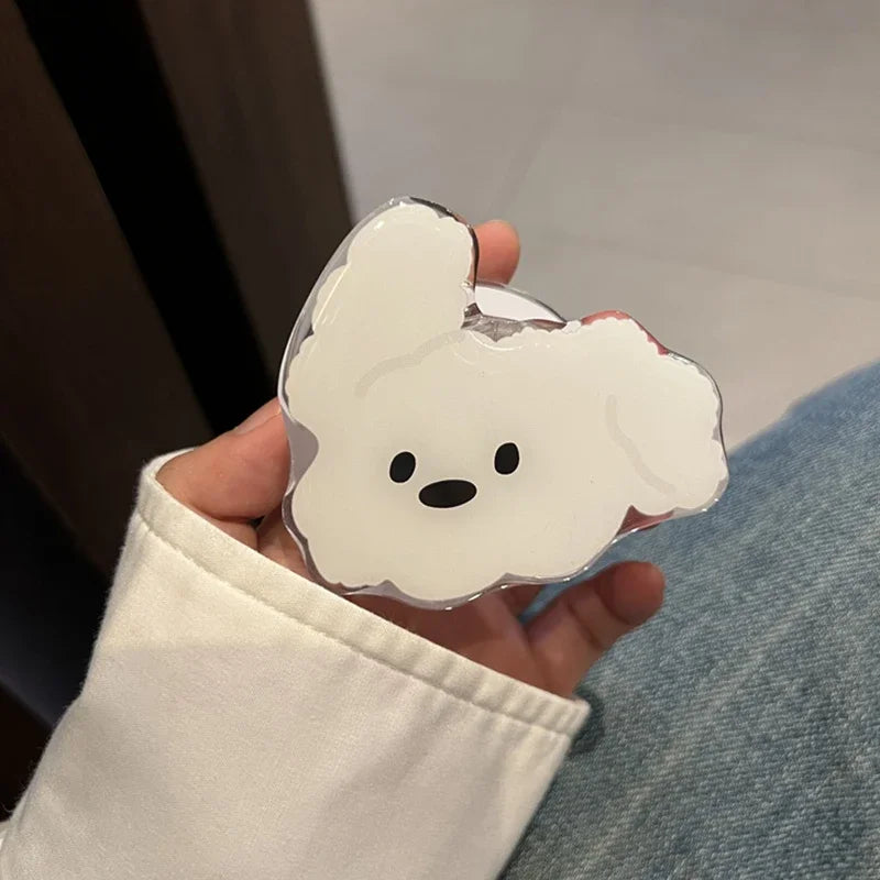 Mobile Phone Grip and Stand Holder for iPhone 15/16 and Tablets – Cute Puppy Magnet