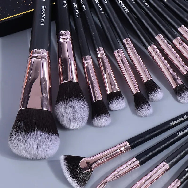 20-Piece Makeup Brush Set with Storage Box for Foundation Eyeshadow Blush