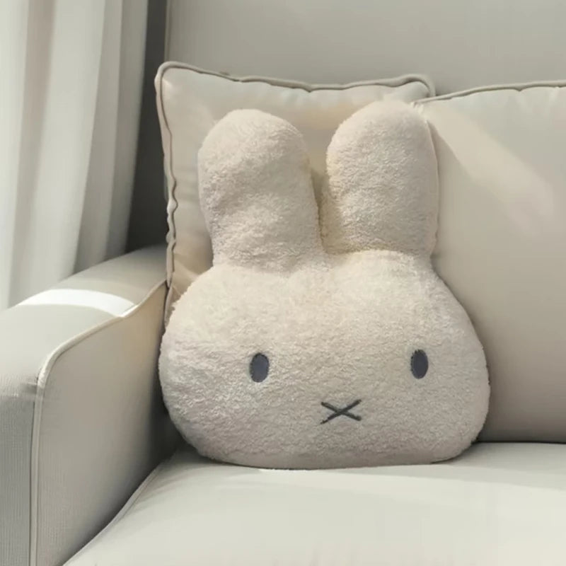 Kawaii Plush Rabbit Pillow - Cute Cartoon Cushion for Bedroom Sofa Decor