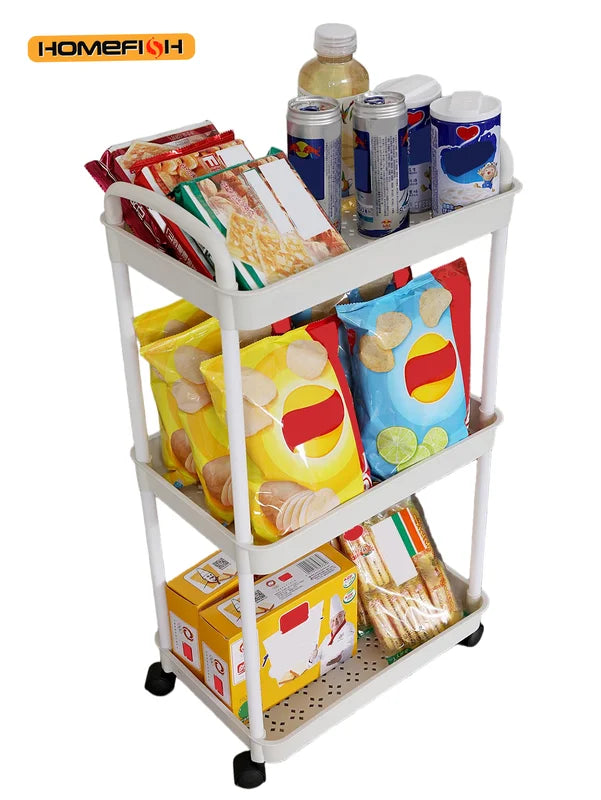 Multi-Layer Mobile Storage Cart with Wheels for Kitchen Bathroom Bedroom