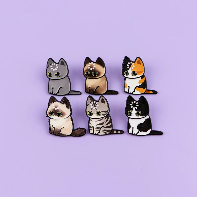 Cute Cat Enamel Pins Kawaii Loading Cat Brooches for Backpack Jeans Hat Animal Jewelry Gift