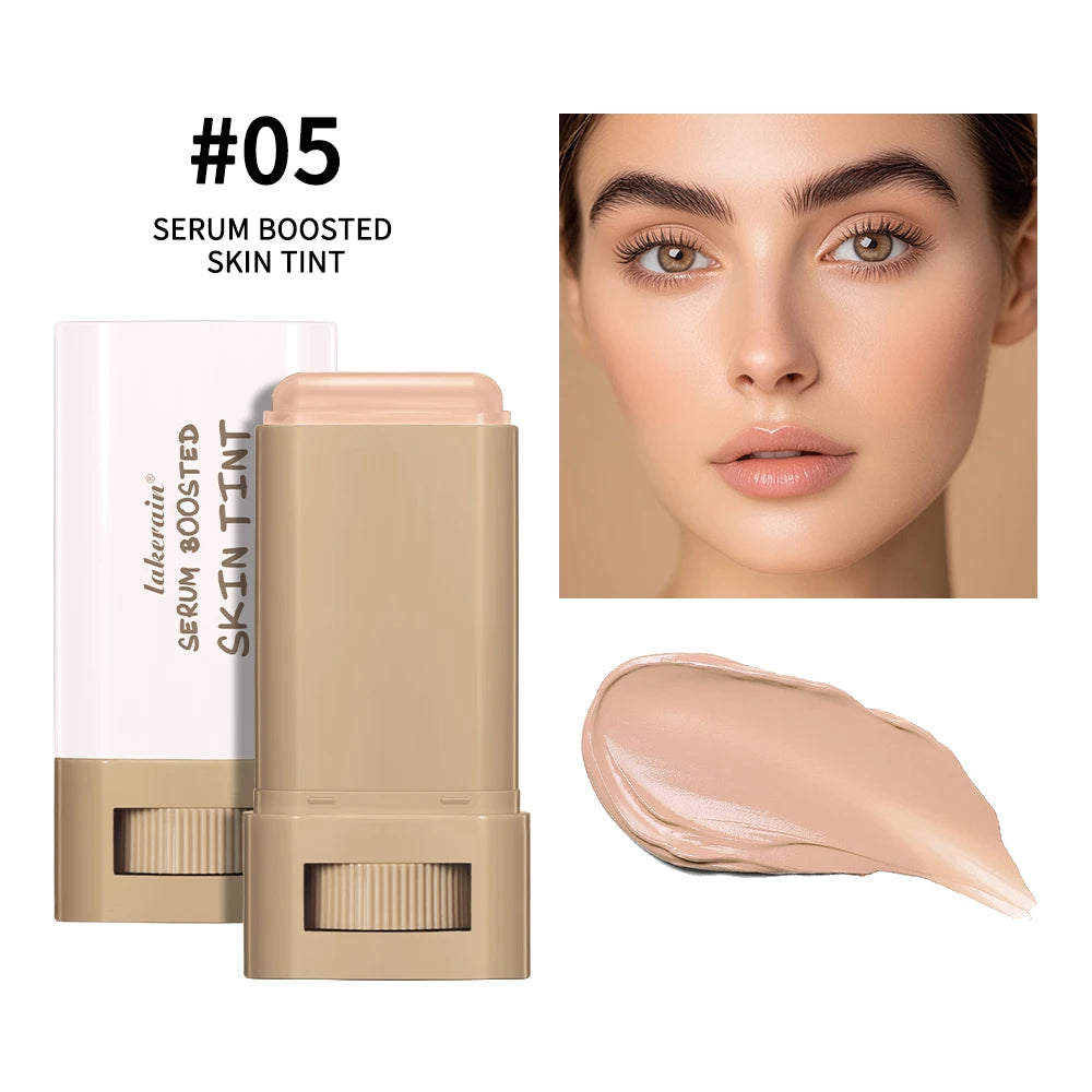Serum-Boosted Skin Tint Foundation Balm for Natural Medium Coverage – Portable Makeup