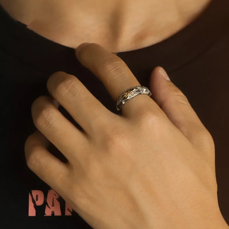 Adjustable Wishing Stone Totem Ring - Stainless Steel Punk Jewelry for Men Women