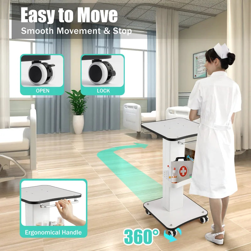 Salon Beauty Trolley Cart with Lockable Silent 360° Wheels & Large Storage
