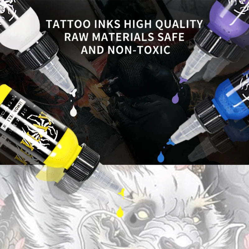 Professional 30ml/1oz Multi-Color Tattoo Ink Set for Body Art & Permanent Makeup