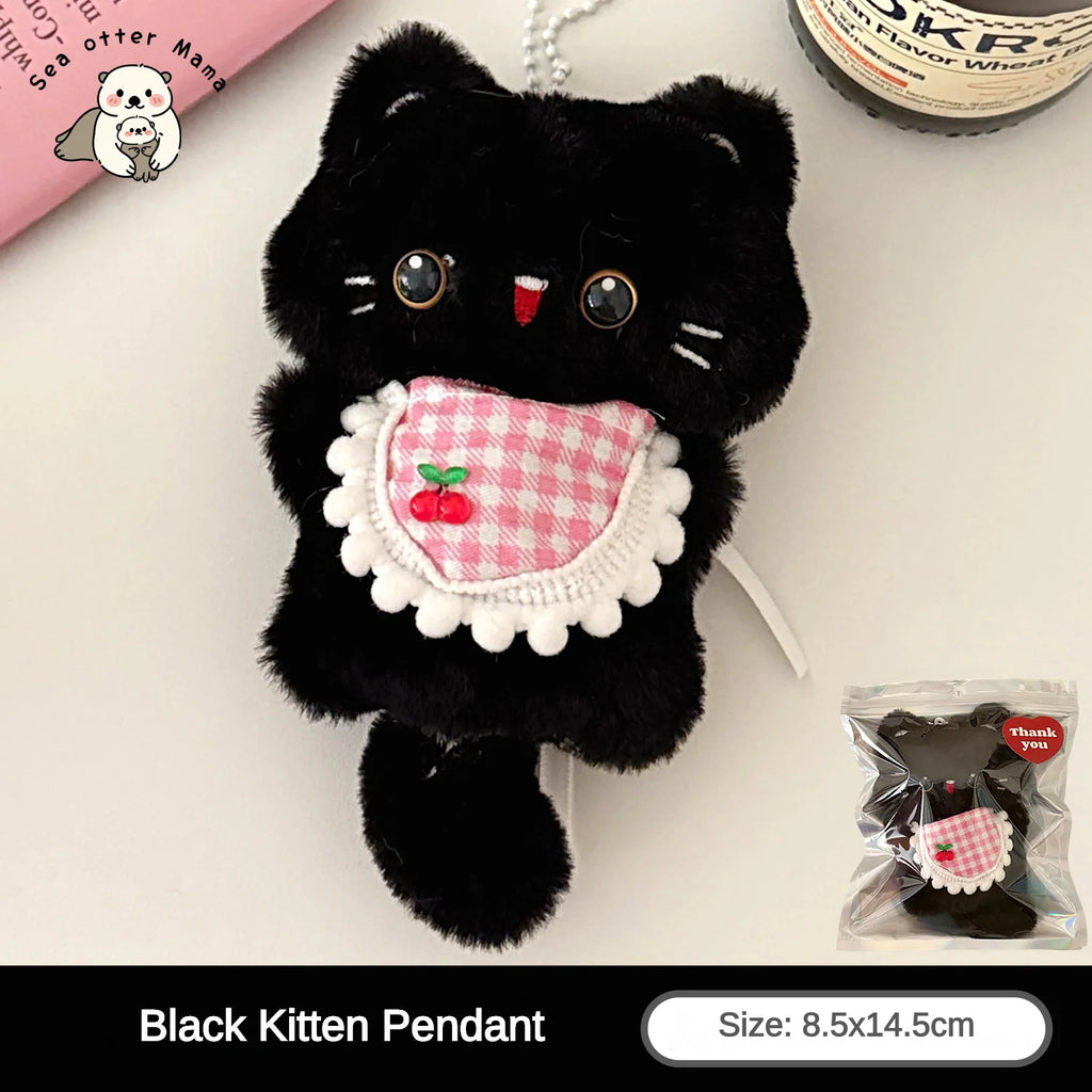 Cute Plush Toy Kitten Squeaking Pendant for Backpack & Keychain - Girl & Couple Gift