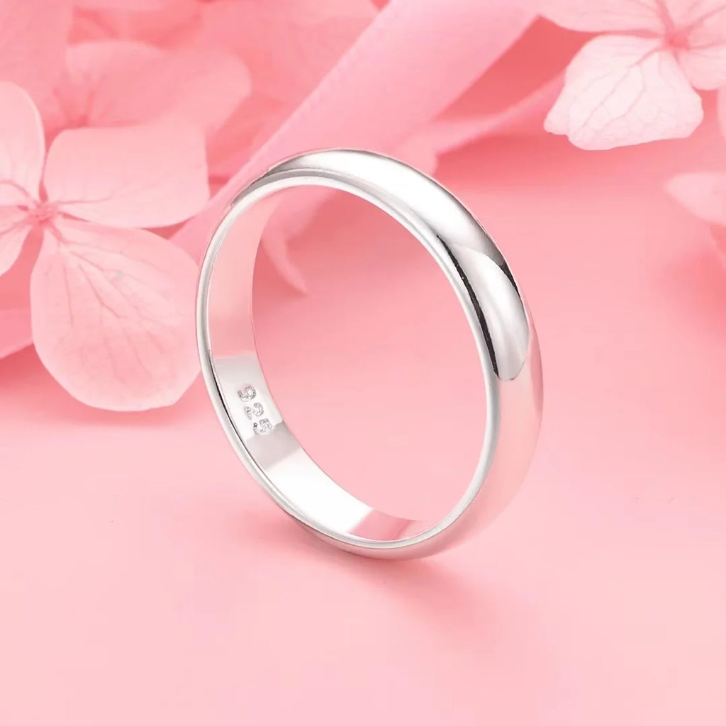 Sterling Silver Wedding Ring for Women Simple Polished Jewelry Gift
