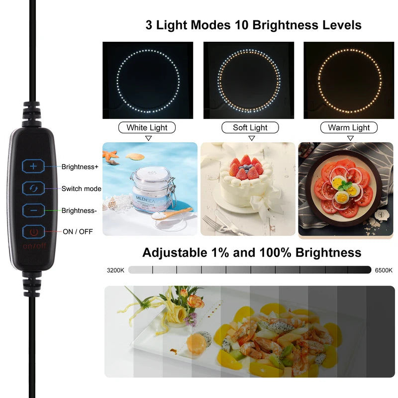 Portable Dimmable Photo Studio Light Box Kit 30/40cm with 6/12 Color Backgrounds