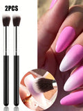 2Pcs Ombre Makeup Brush Set - Eye Shadow Foundation Blush Cosmetic Tools