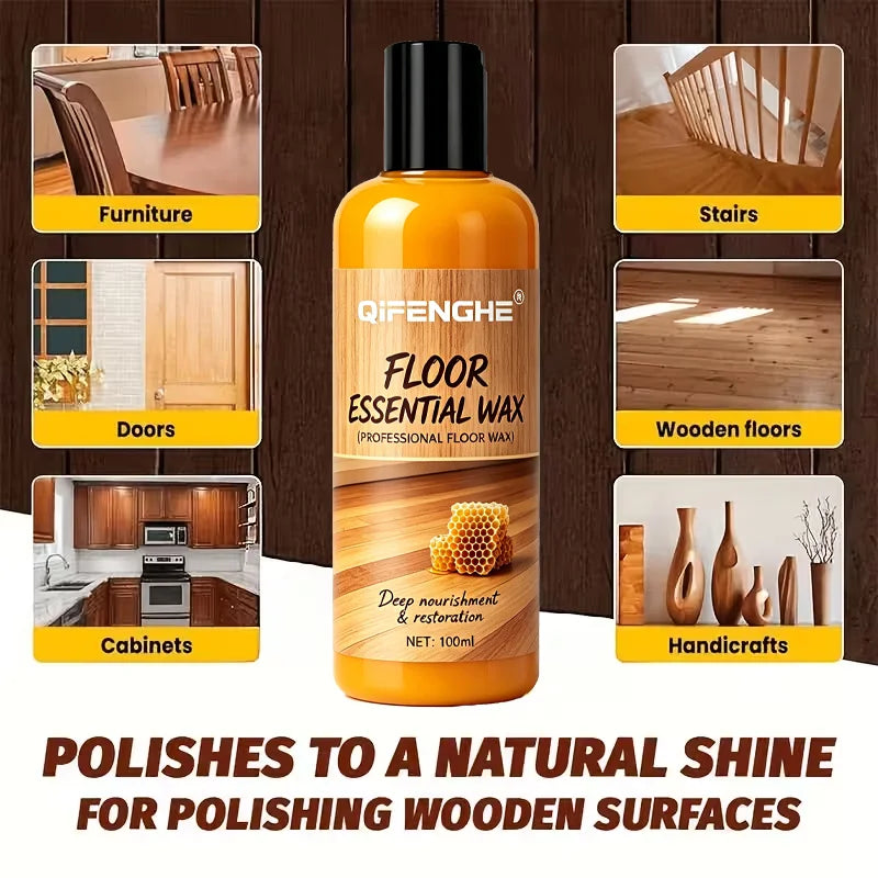 Natural Beeswax Floor Wax for Hardwood Floors - Deep Nourishing Seal & Polish