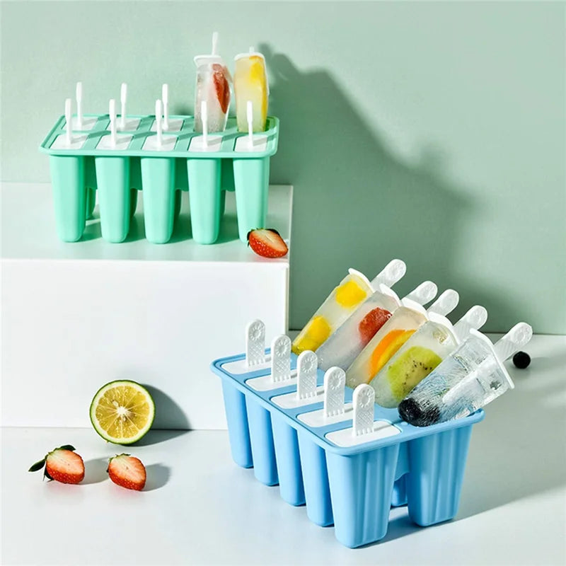 Silicone Ice Pop Molds 6/10 Holes BPA-Free Reusable Freezer & Oven Safe