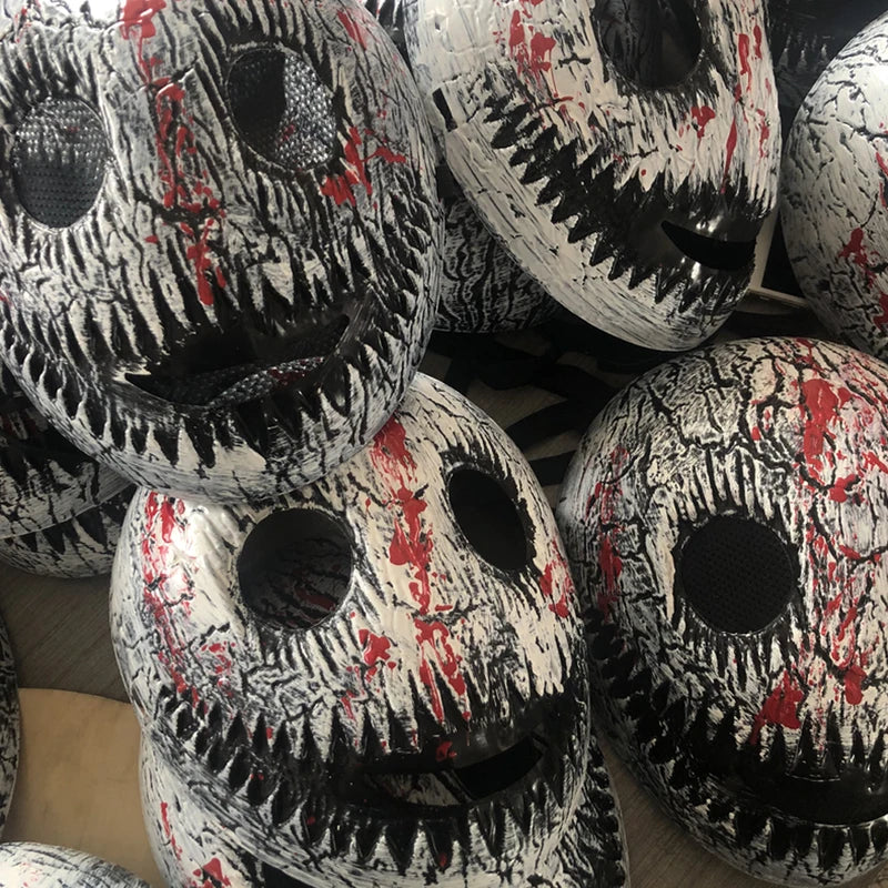 Horror Skull Mask with Blood Splatter - Creepy Plastic Costume Prop for Halloween