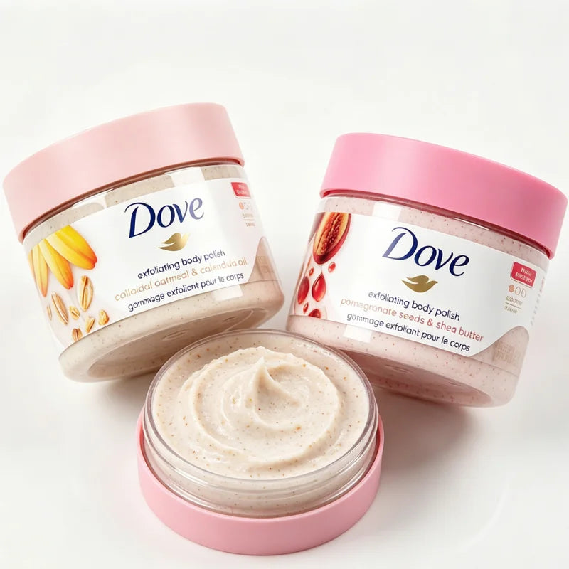 Dove Skin Care Set - Exfoliating Body Scrubs with Moisturizing & Fragrance