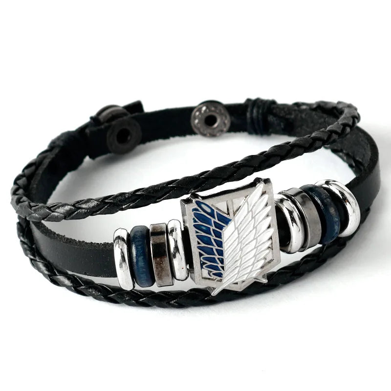 Attack on Titan Investigation Corps Logo Leather Bracelet - Unisex Handpiece