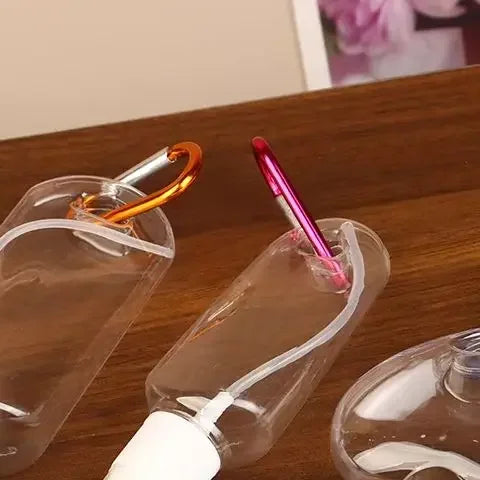 30/50ml Portable Perfume Spray Bottles with Carabiner Hook - Travel Makeup Container