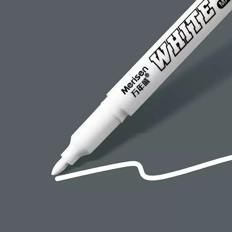 Set of 1-6 Waterproof Oily White Marker Pens for Fabric Wood Leather Graffiti