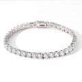 Sterling Silver Moissanite Tennis Bracelet with 18K White Gold Plating - VVS1 Clarity
