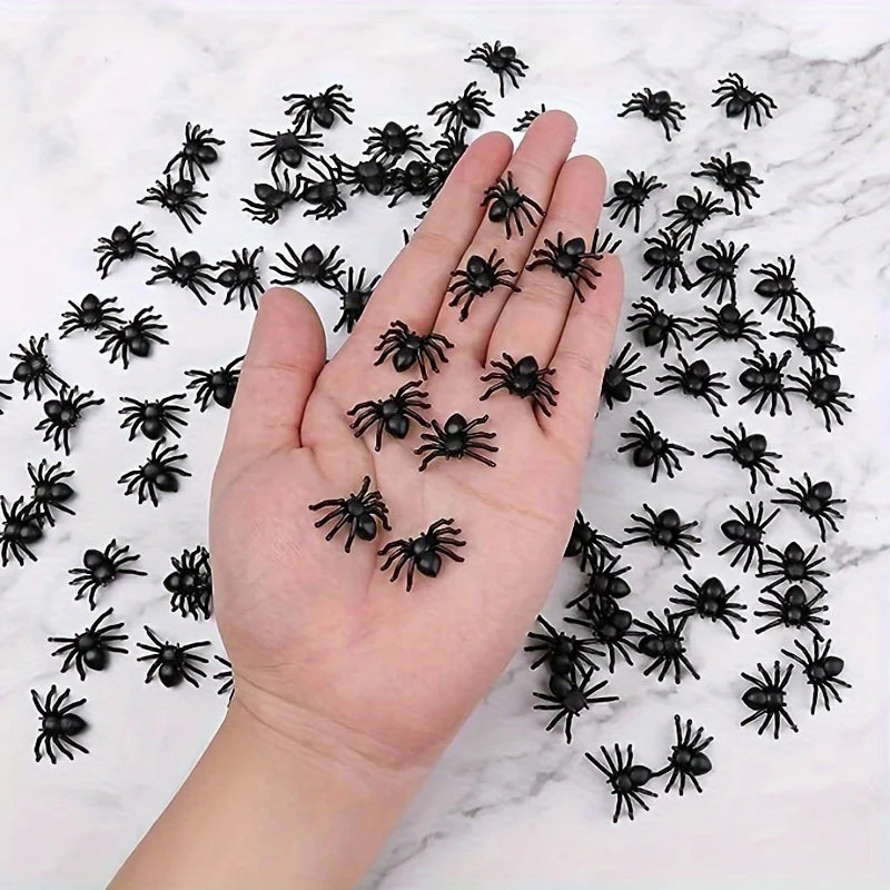 Realistic Spider Halloween Christmas Decoration Set - Mini Black Scary Prank Haunted House Props
