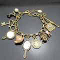 Vintage Chain Bracelet with Charms Beads Link Crystal Bangle for Women Men Jewelry Gift