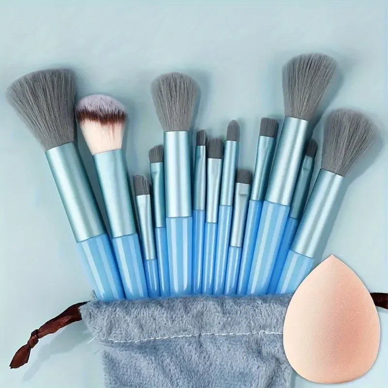 Makeup Brush Set 13 Pcs - Soft Fluffy Face & Eye Makeup Tools for Beauty