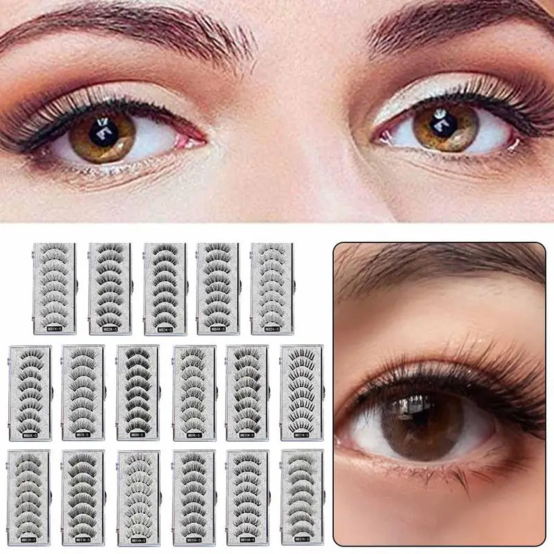Magnetic Reusable False Eyelashes Kit with Tweezers - Natural & Dramatic Styles