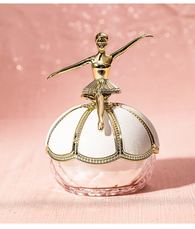 Mini Gold Statue Face Powder with Contour Bronzer for Natural Makeup Finish