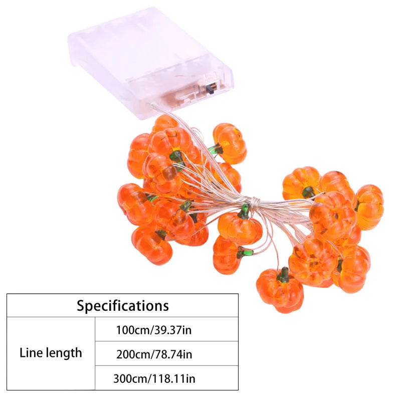 Halloween Pumpkin Eyeballs LED String Lights - USB Portable Indoor Outdoor Decor