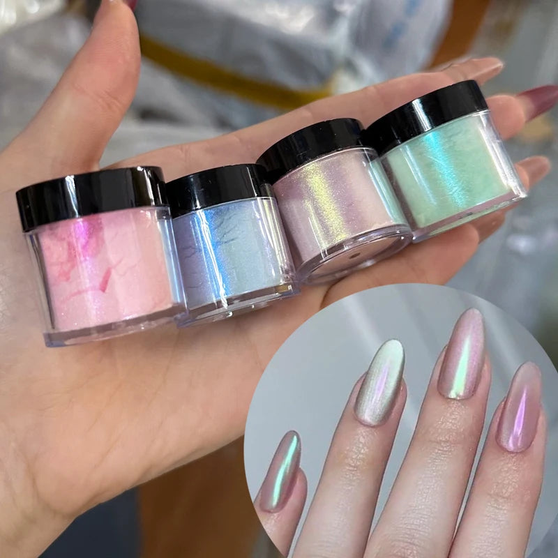 Chrome Nail Powder Shimmer Aurora Glitter for Nail Art - Neon Mermaid Effect - 10g Jar