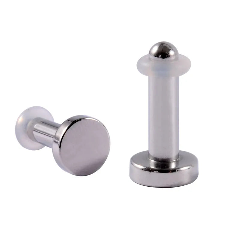 1/19pcs Surgical Steel Mirror Face Ear Plugs Tunnels Body Piercing Jewelry