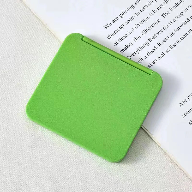 Double-Sided Portable Makeup Mirror - Square Compact Handheld Mirror for Girls