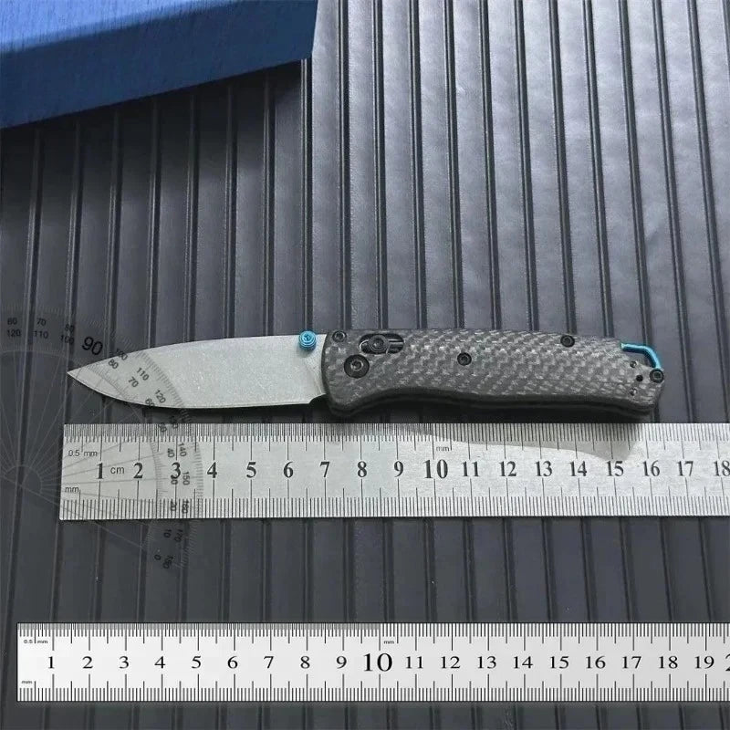 Folding Knife with Carbon Fiber Handle and Damascus Blade - Outdoor Camping & Hunting Tool