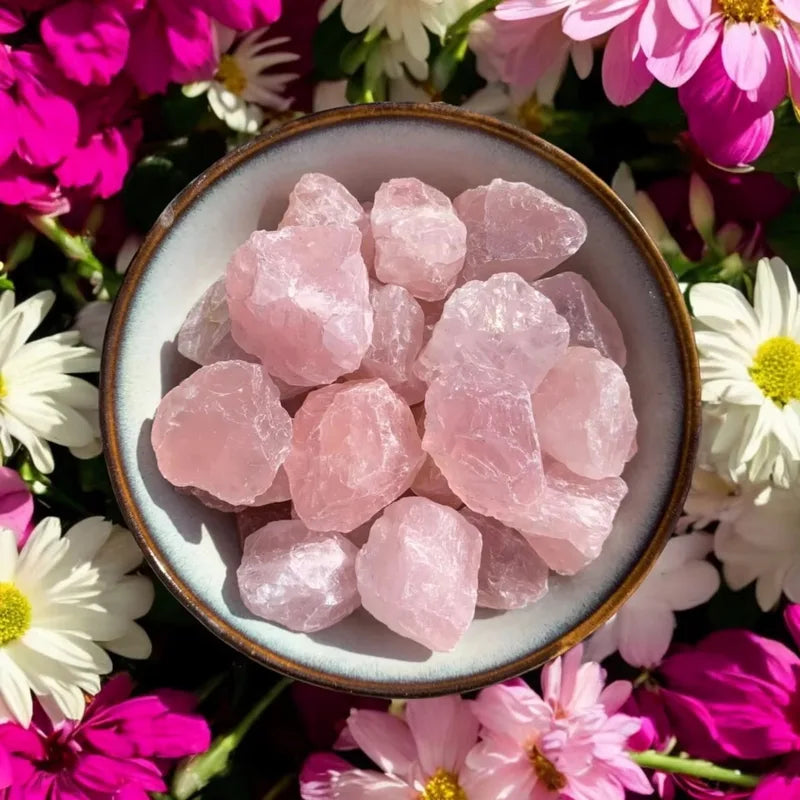 Natural Raw Crystal Stones for Healing & Meditation - Rose Quartz & Quartz Varieties