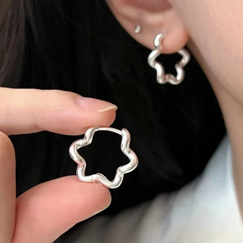 Sterling Silver Geometric Stud Earrings for Women - Versatile Jewelry Gift